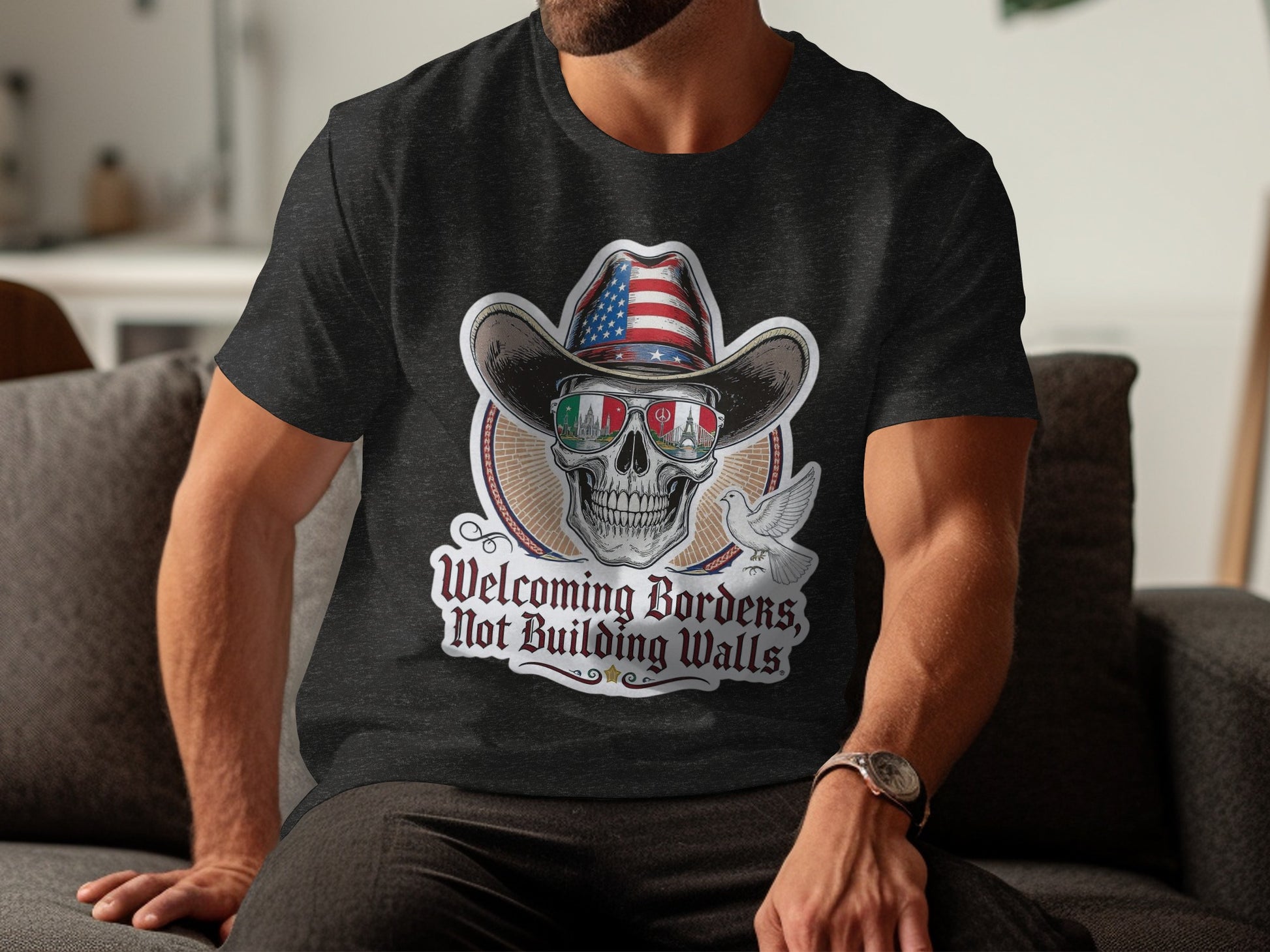 Welcoming Borders Not Building Walls Graphic T-Shirt product