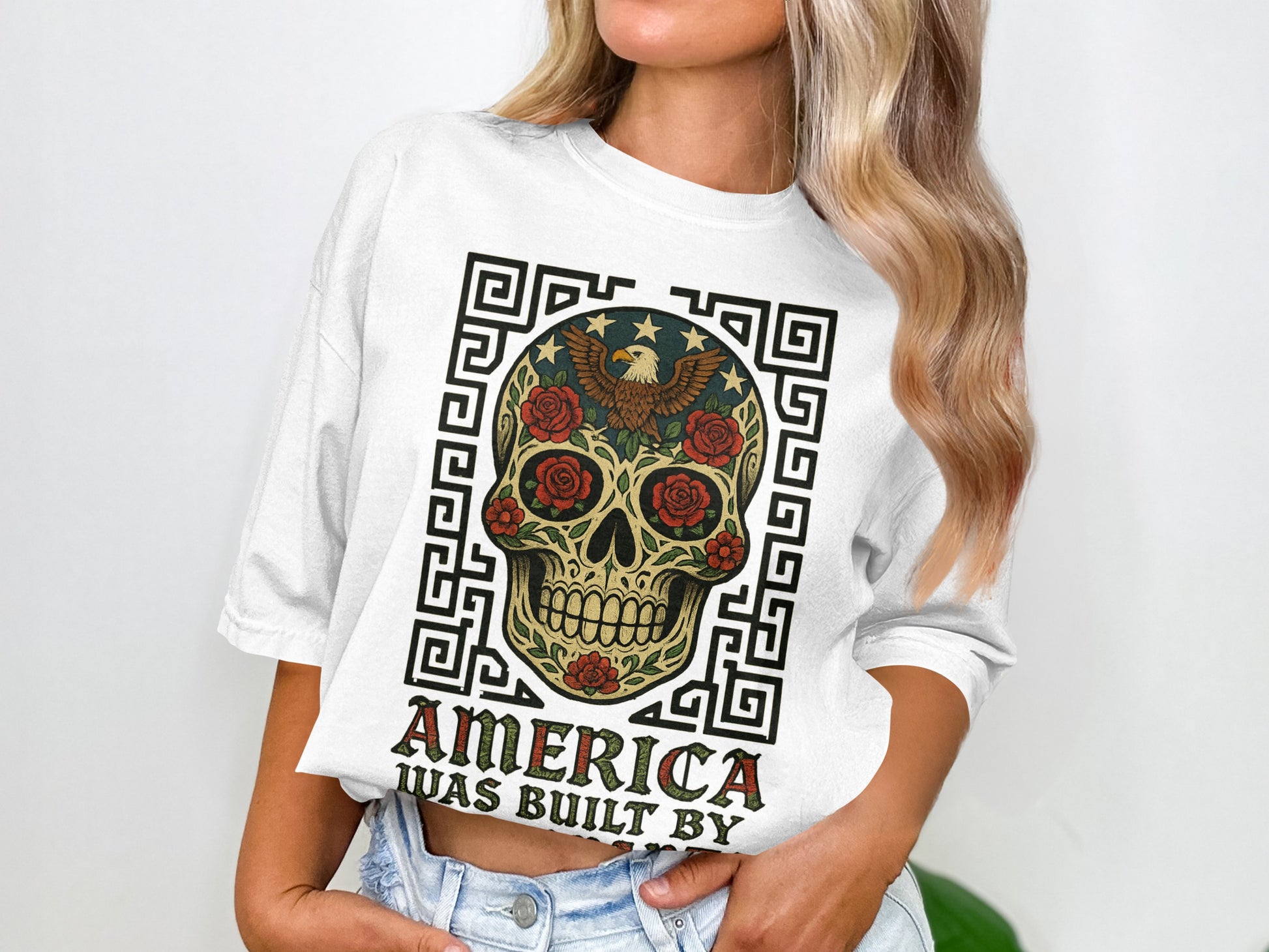 America Was Built By Skull Graphic Shirt