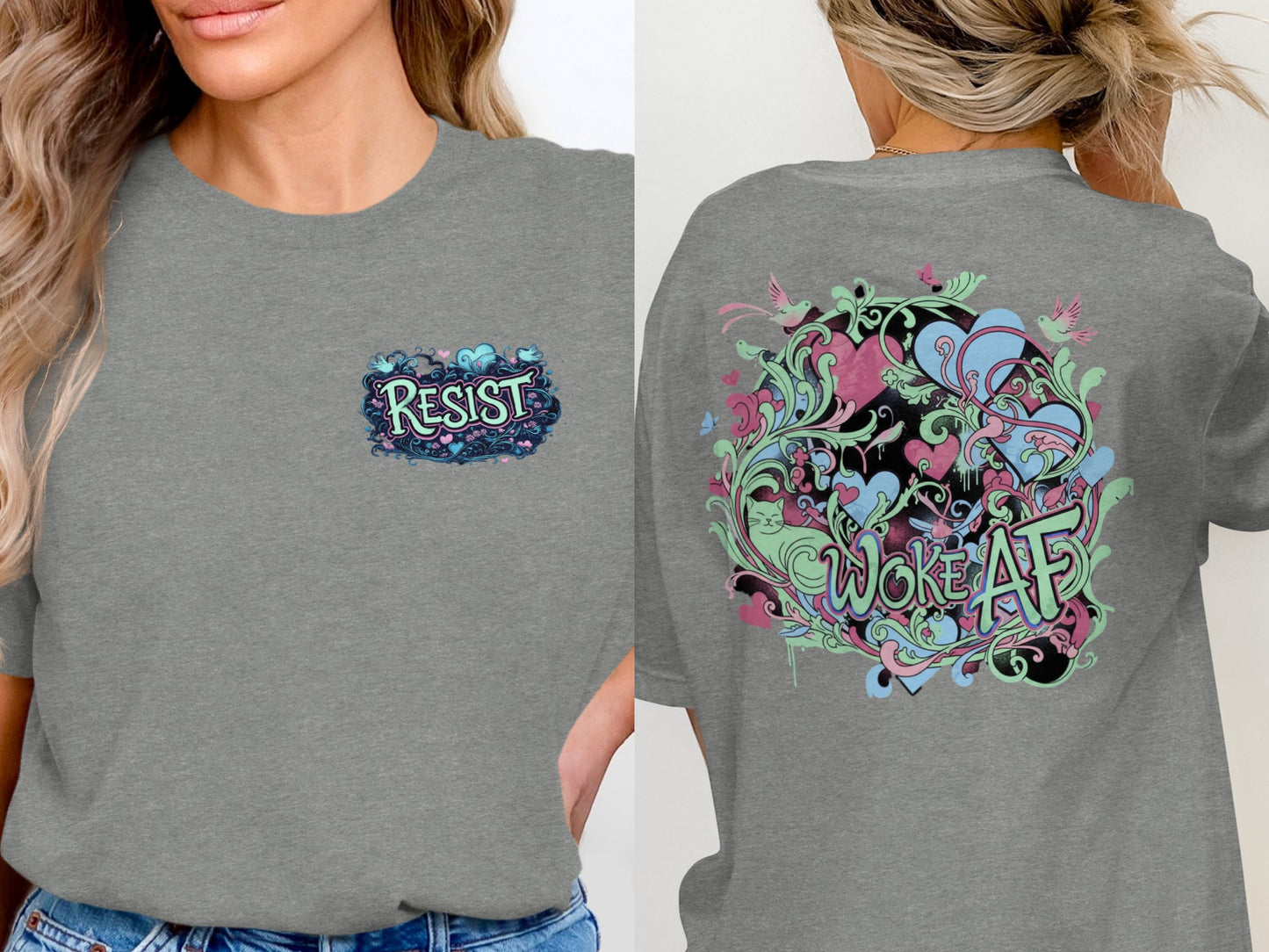 Resist Woke AF Graphic Tee for Activists