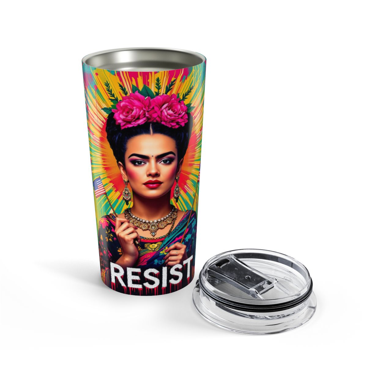Vibrant Frida Kahlo Insulated Resist Tumbler