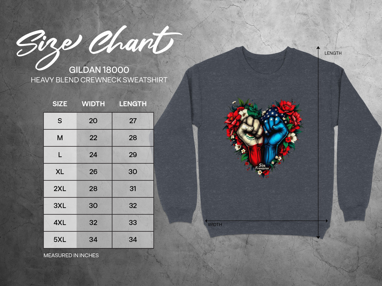 Patriotic Heart and Floral Design Sweatshirt product type