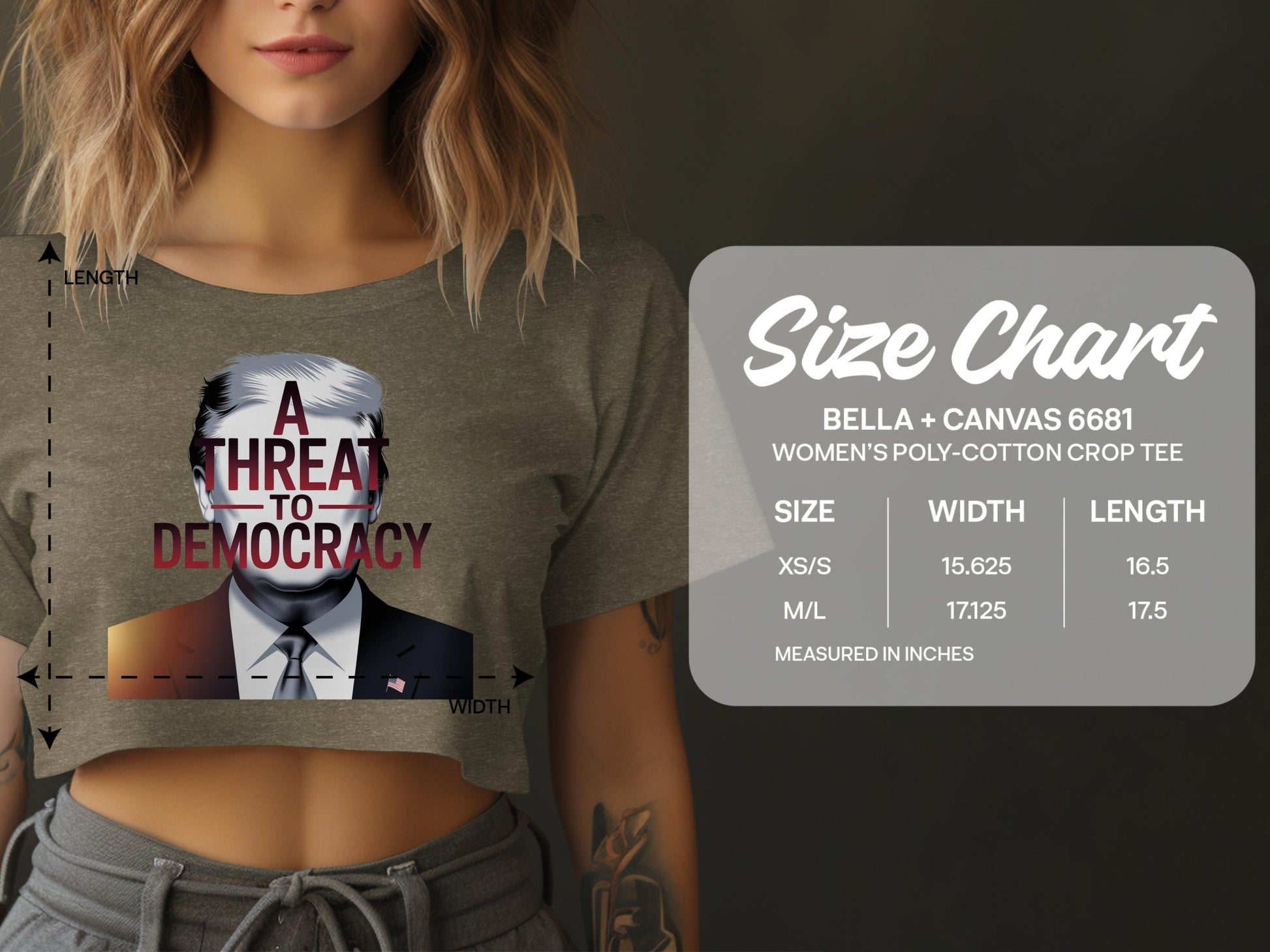 A Threat To Democracy Women's Poly-Cotton Crop Tee product