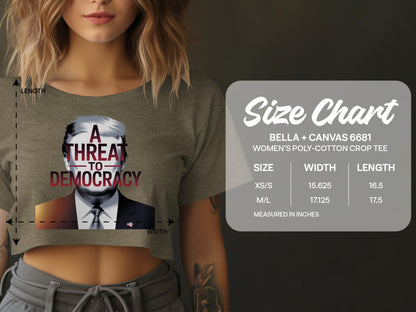 A Threat To Democracy Women's Poly-Cotton Crop Tee product
