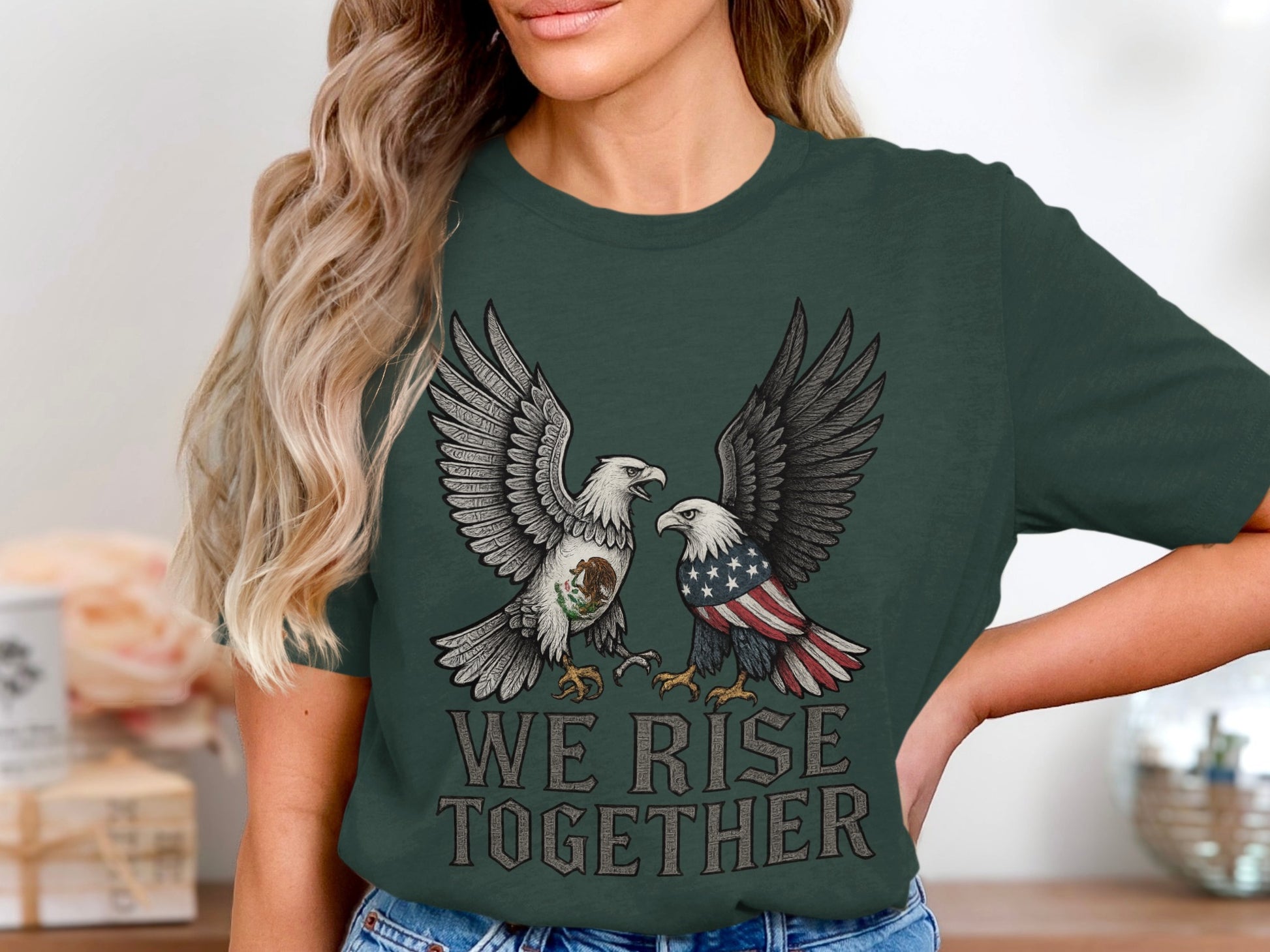 We Rise Together Bald Eagle Shirt Patriotic Design