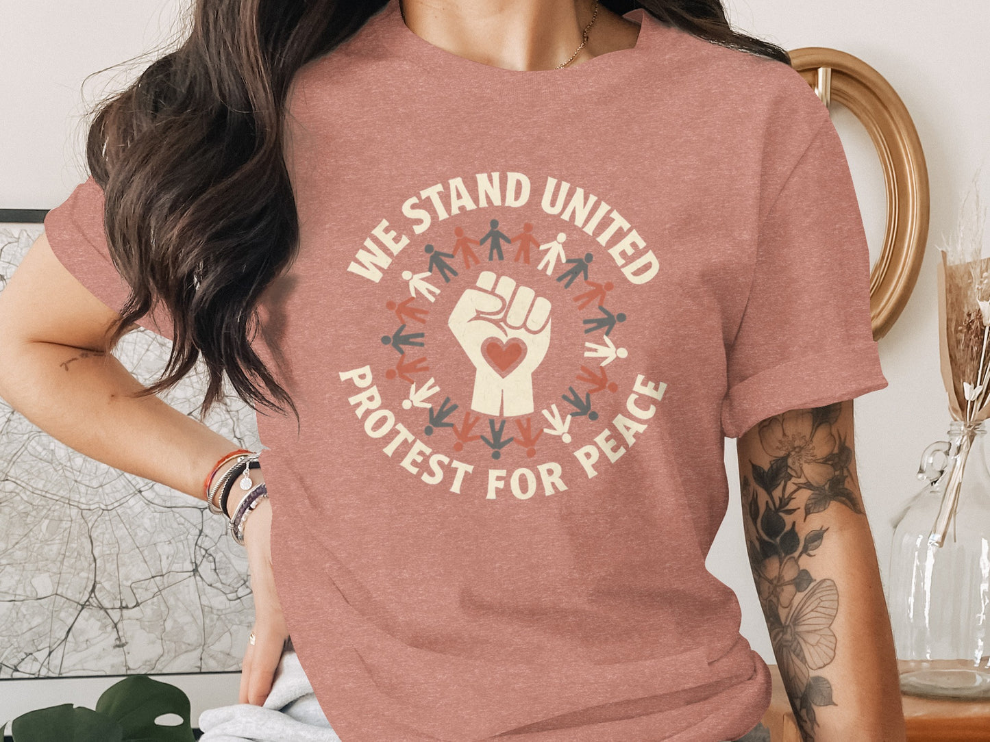 We Stand United Protest for Peace Graphic T-Shirt product type