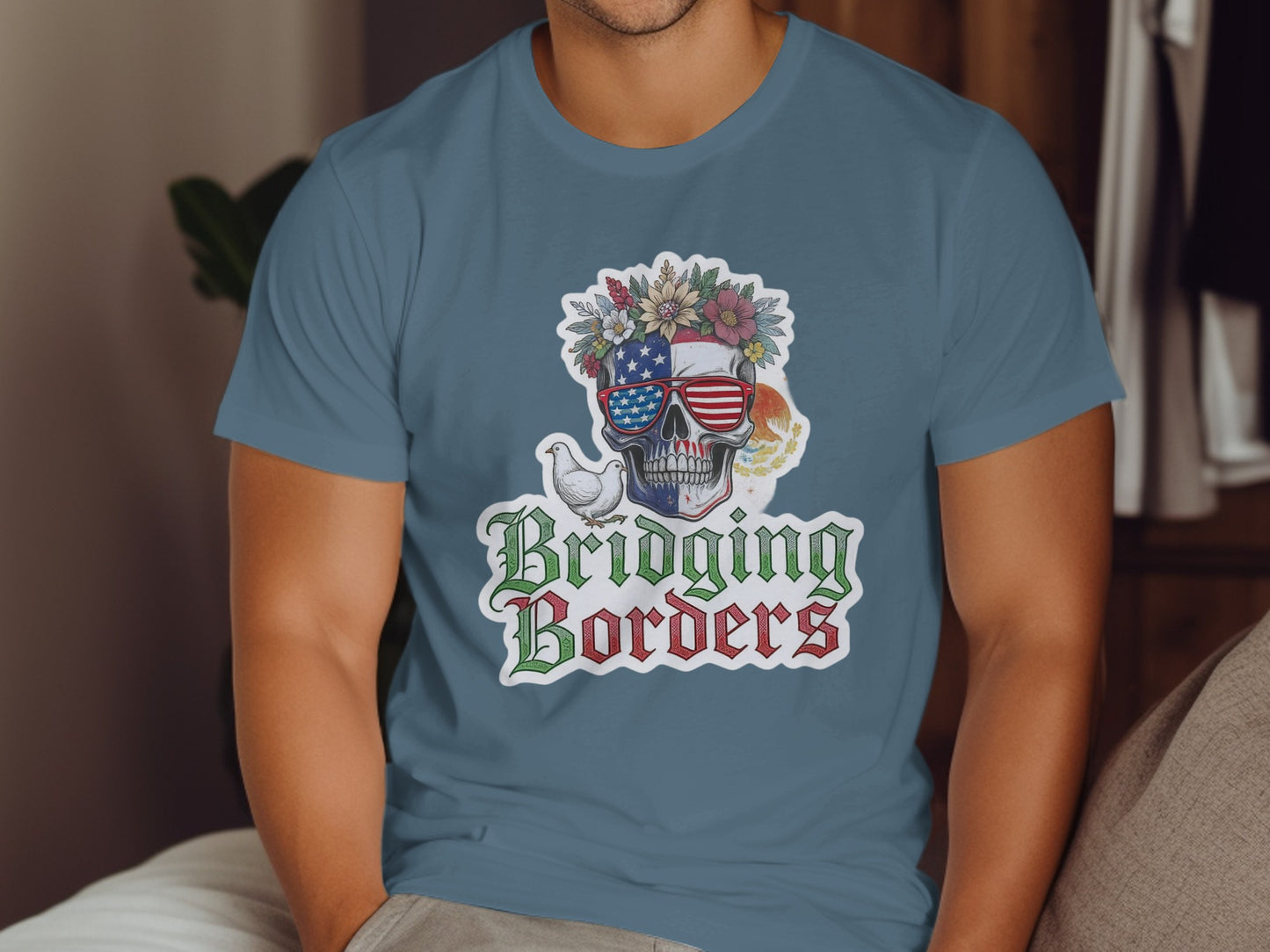 Bridging Borders Graphic Skull Design T-shirt product type
