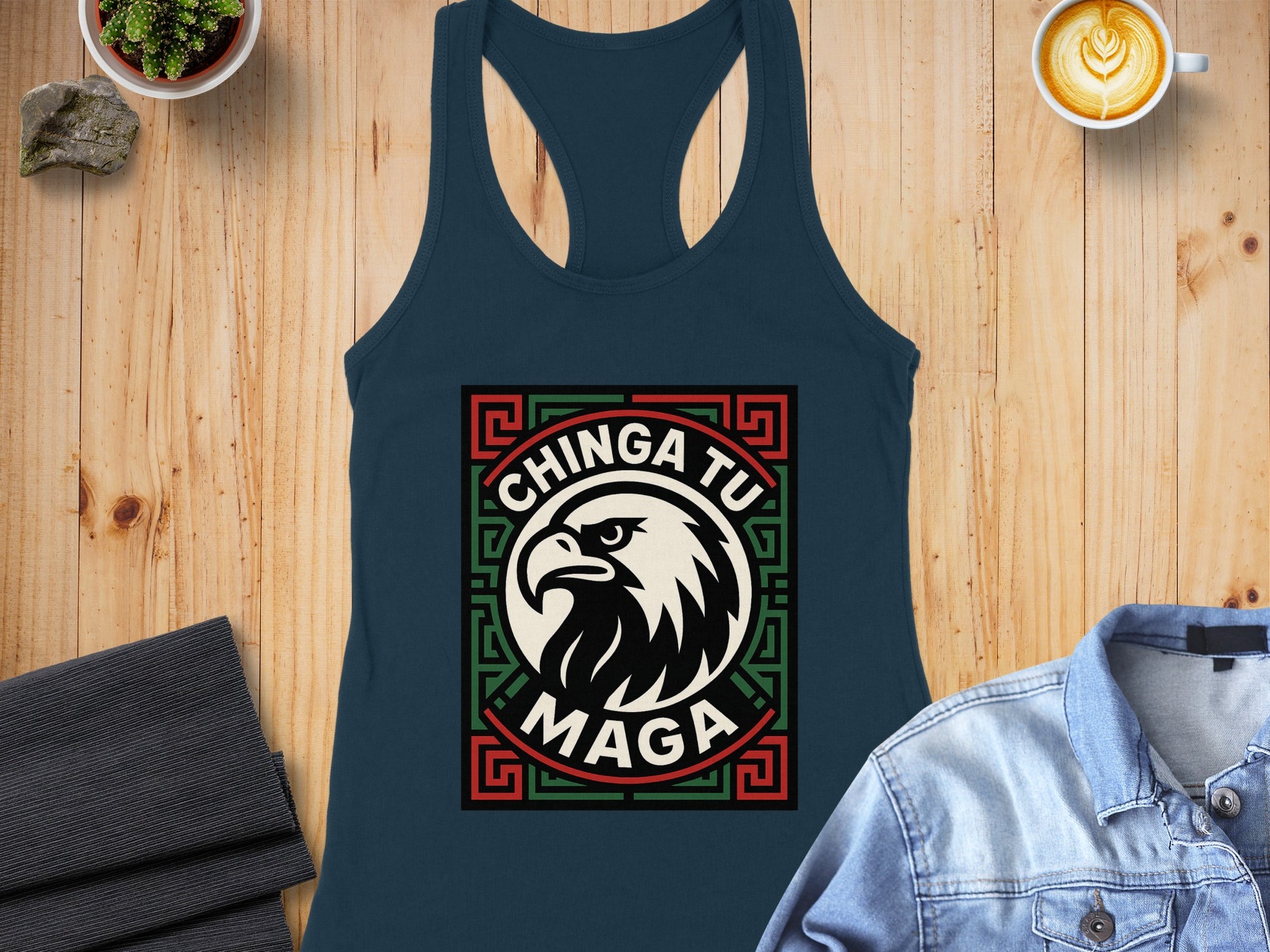 Chinga Tu Maga Eagle Design Tank Top for Statement Style