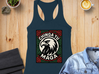 Chinga Tu Maga Eagle Design Tank Top for Statement Style