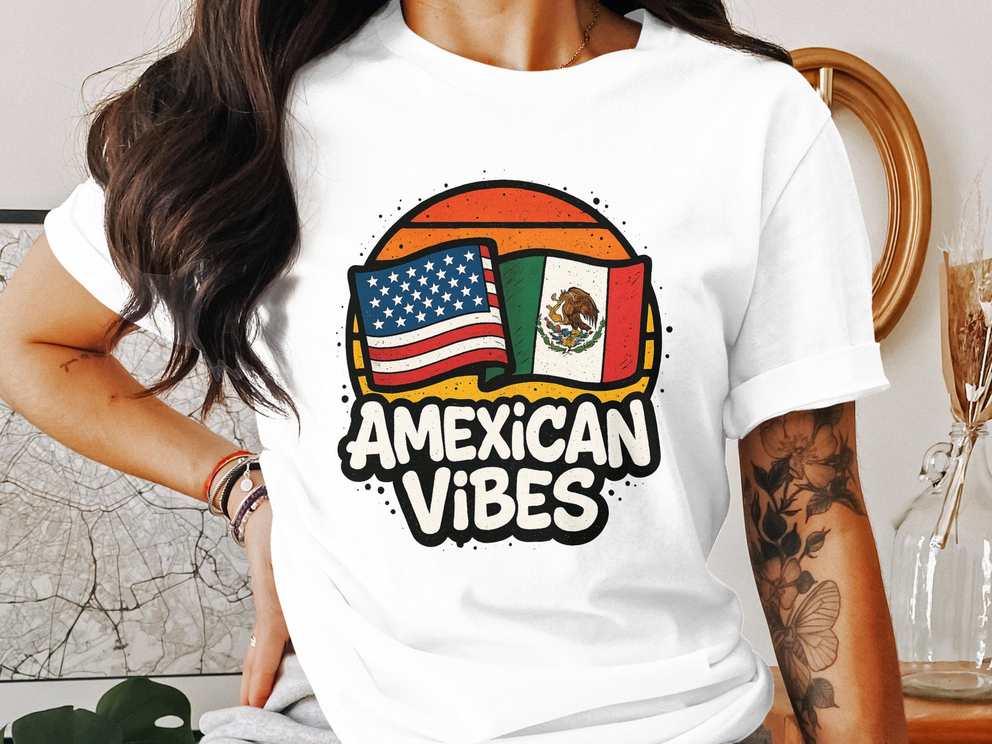 American and Mexican Flag Amexican Vibes T-shirt product type