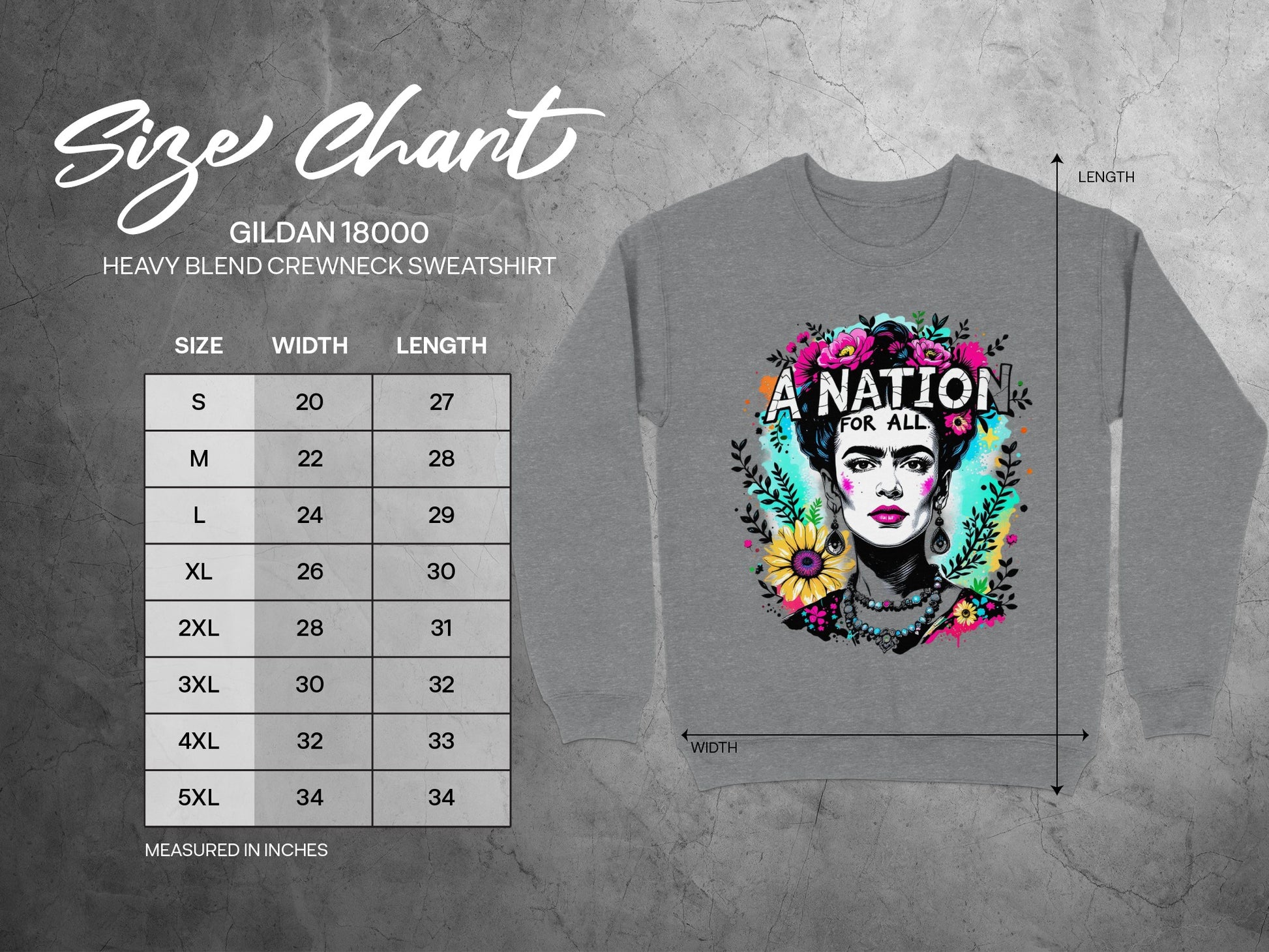 A Nation For All vivid colorful graphic sweatshirt
