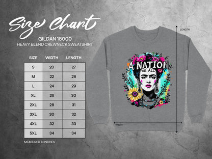 A Nation For All vivid colorful graphic sweatshirt