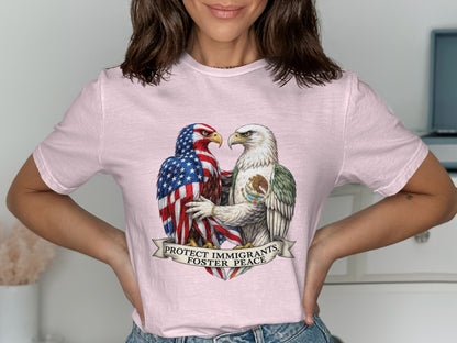 Protect Immigrants Foster Peace Graphic T-Shirt product type