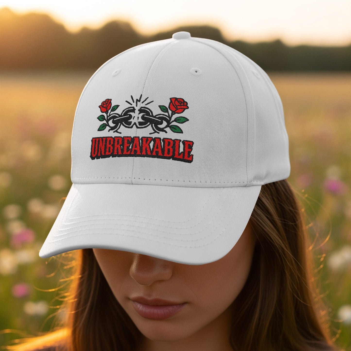 Unbreakable Chain and Roses Graphic Hat product