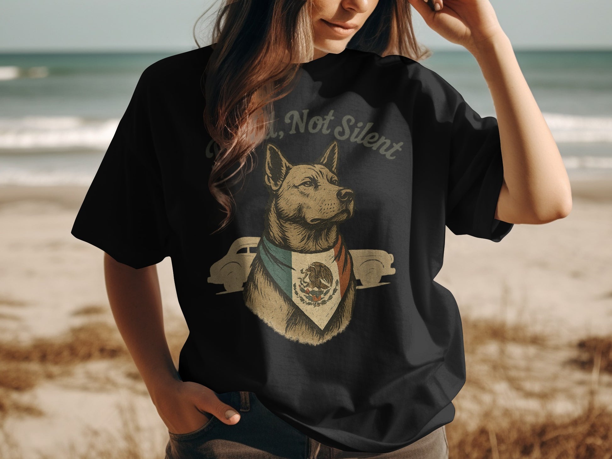 Deaf Not Silent Dog Print Casual Shirt product