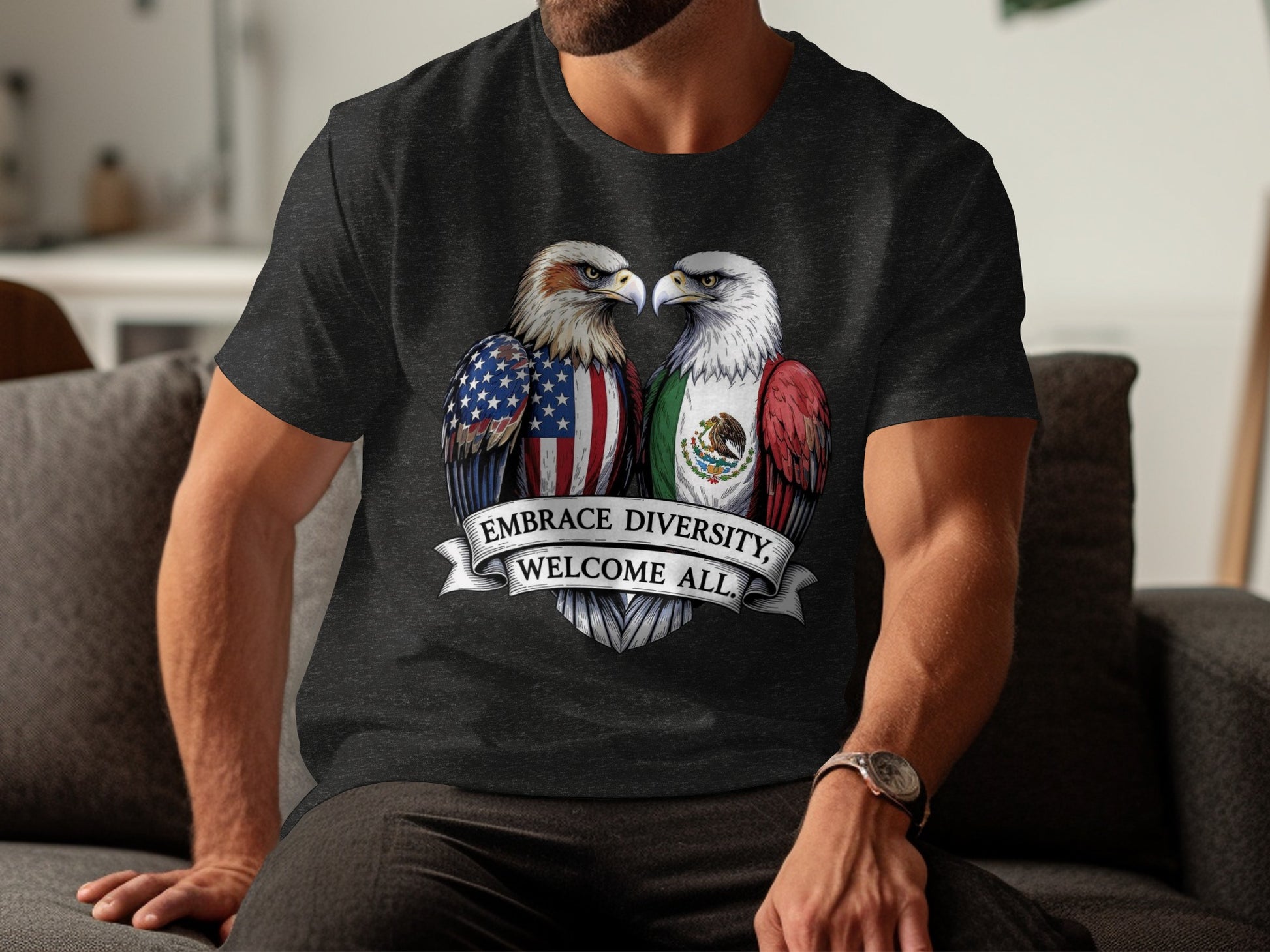 Embrace Diversity Welcome All Eagles Graphic Shirt Product