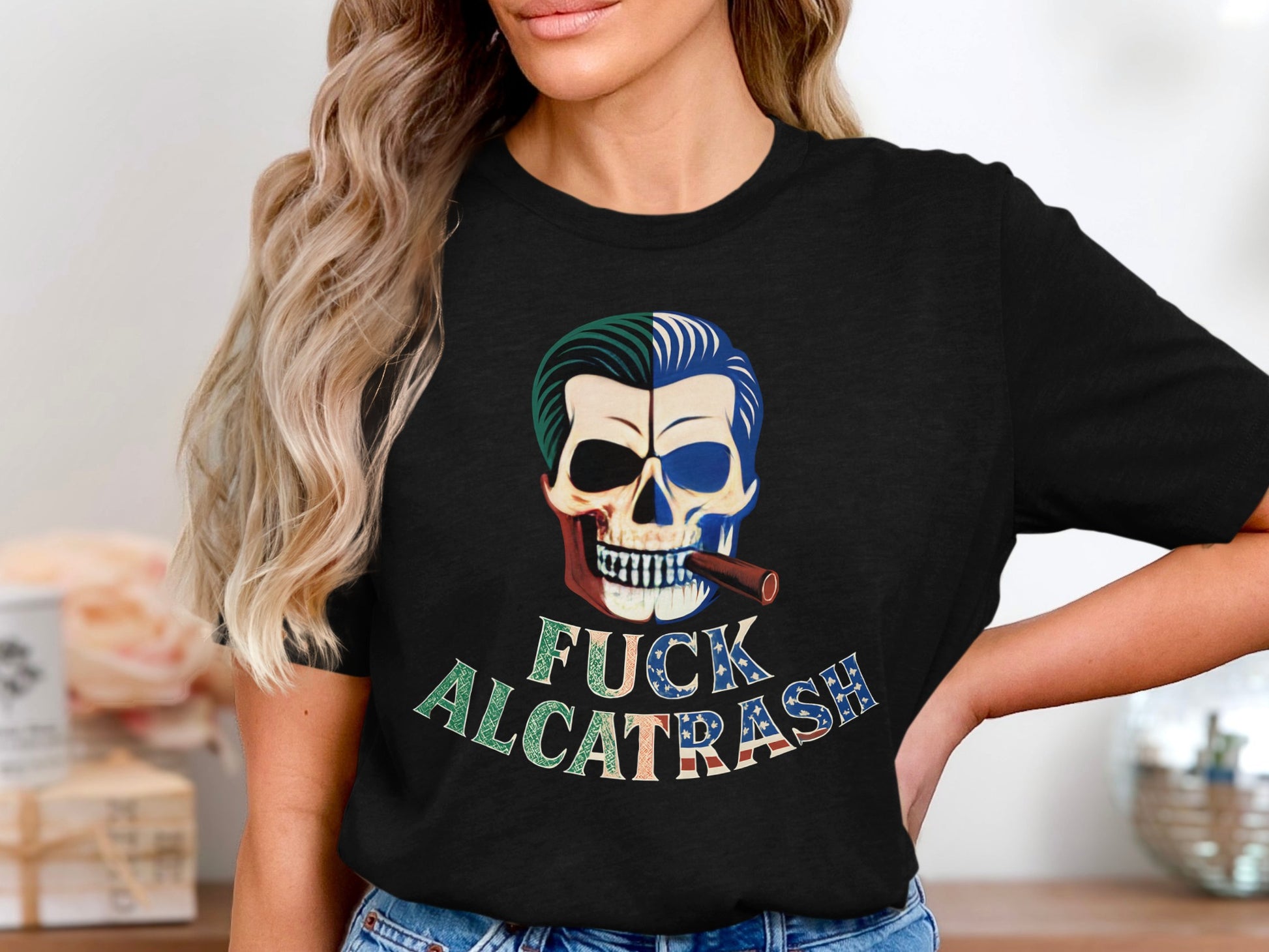 Fuck Alcatrash Skull Cigar Graphic Tee product