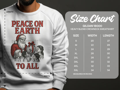 Peace on Earth to All Gildan 18000 product