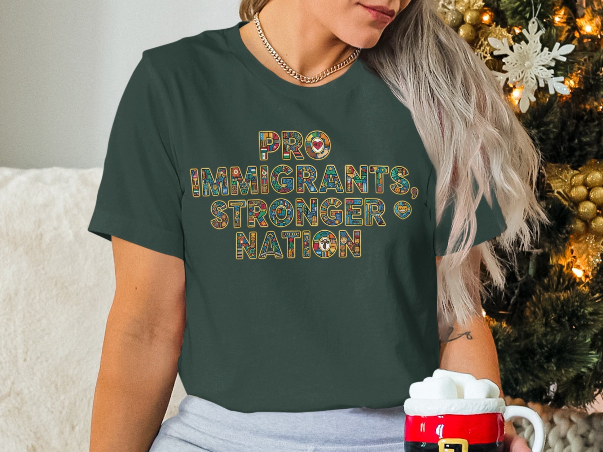 Pro Immigrants Stronger Nation Graphic Tee