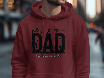 Customizable Dad Hoodie with Athlete and Child Design product type