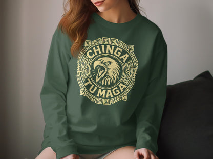 CHINGA TU MAGI with Powerful Eagle Graphic Sweatshirt