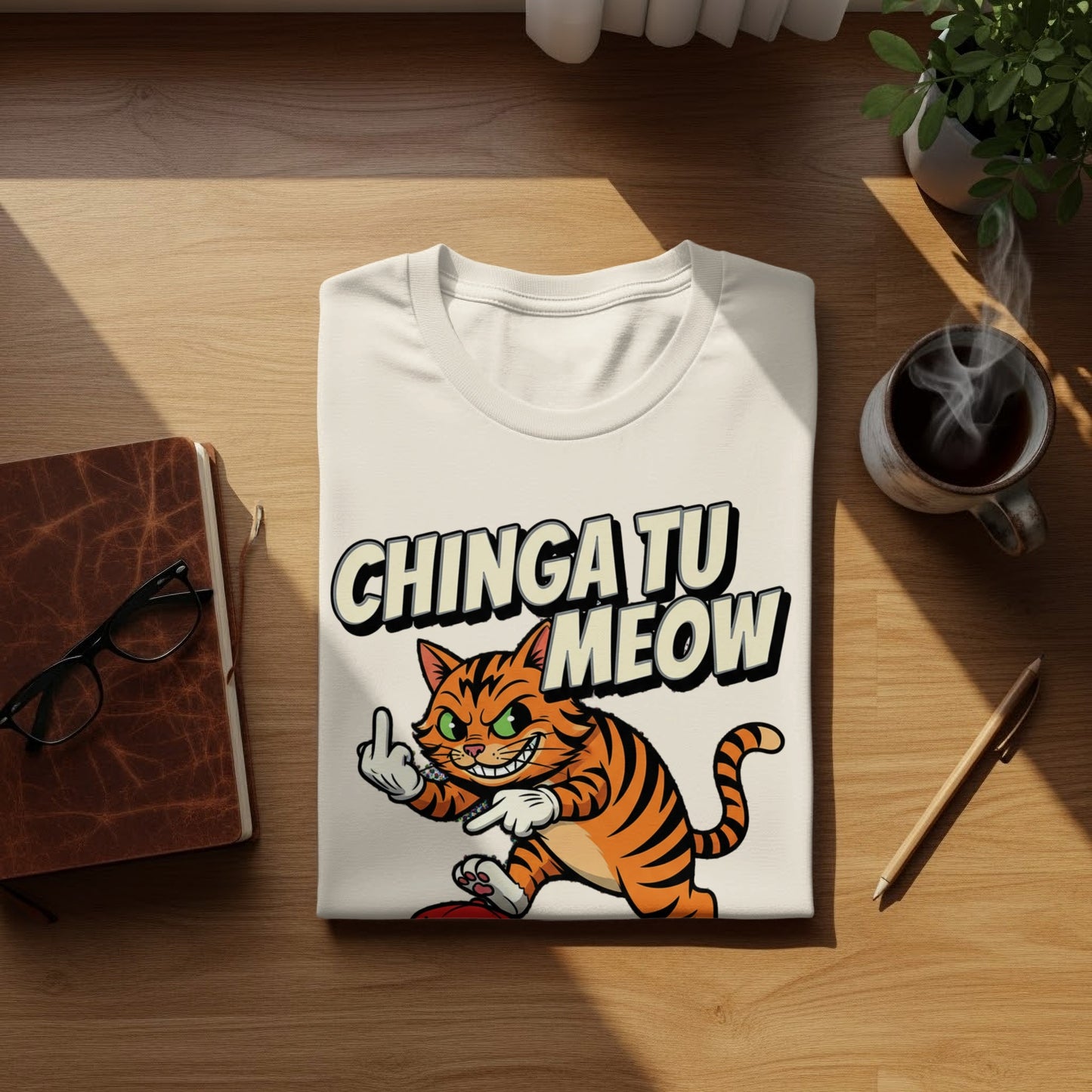 CHINGATU MEOW Sassy Tiger Cat Design T-shirt product type