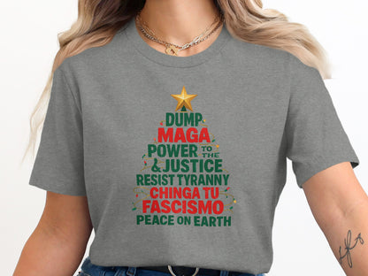 Christmas Tree Themed Political Statement Shirt