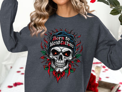 Born to Blend Cultures Skull Graphic Sweatshirt product type