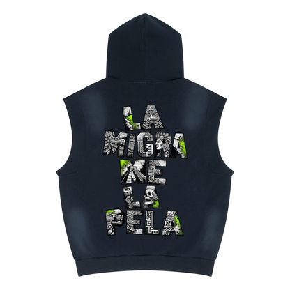 Unisex Vintage Wash Sun Fade Sleeveless Hoodie