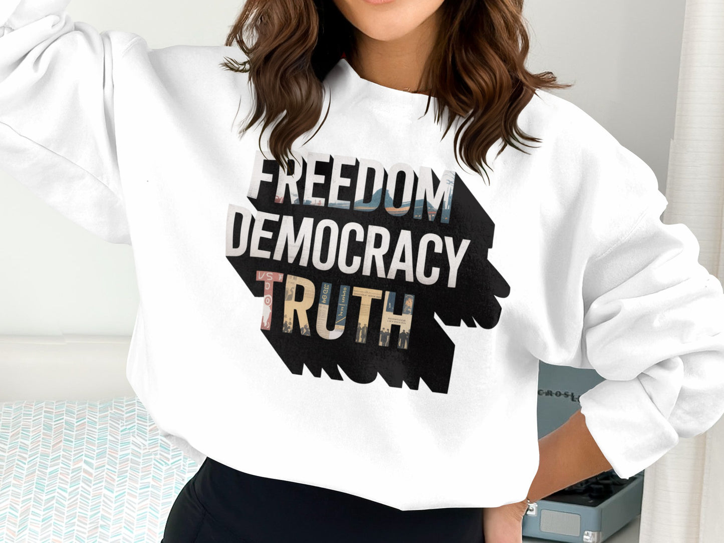 Freedom Democracy Truth Graphic Sweatshirt product