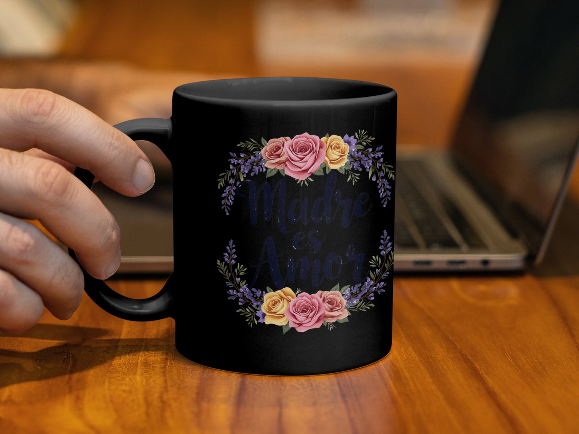 Madre es Amor Floral Ceramic Coffee Mug product