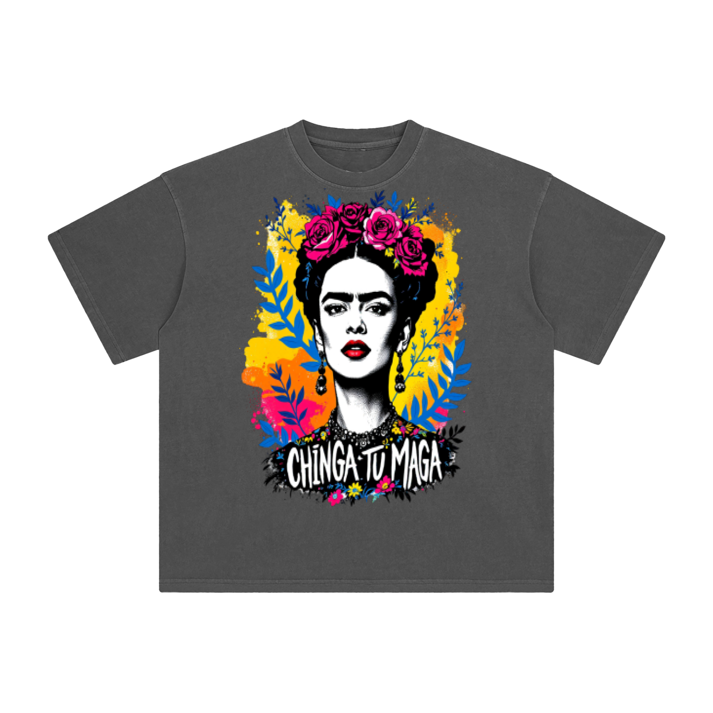Frida Kahlo Chinga Tu Maga Enzyme Washed T-Shirt