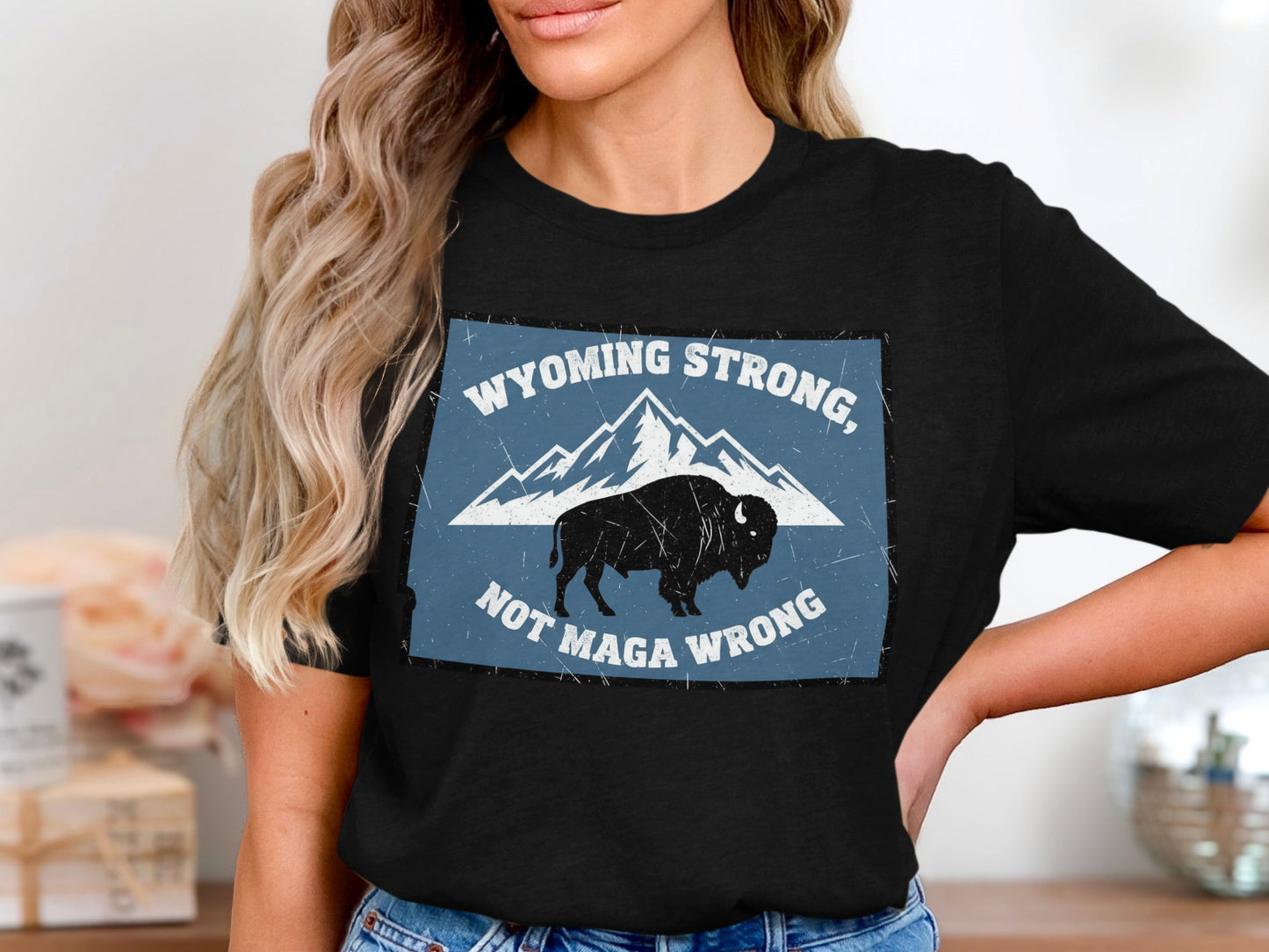 Wyoming Strong Not Maga Wrong Graphic Tee product