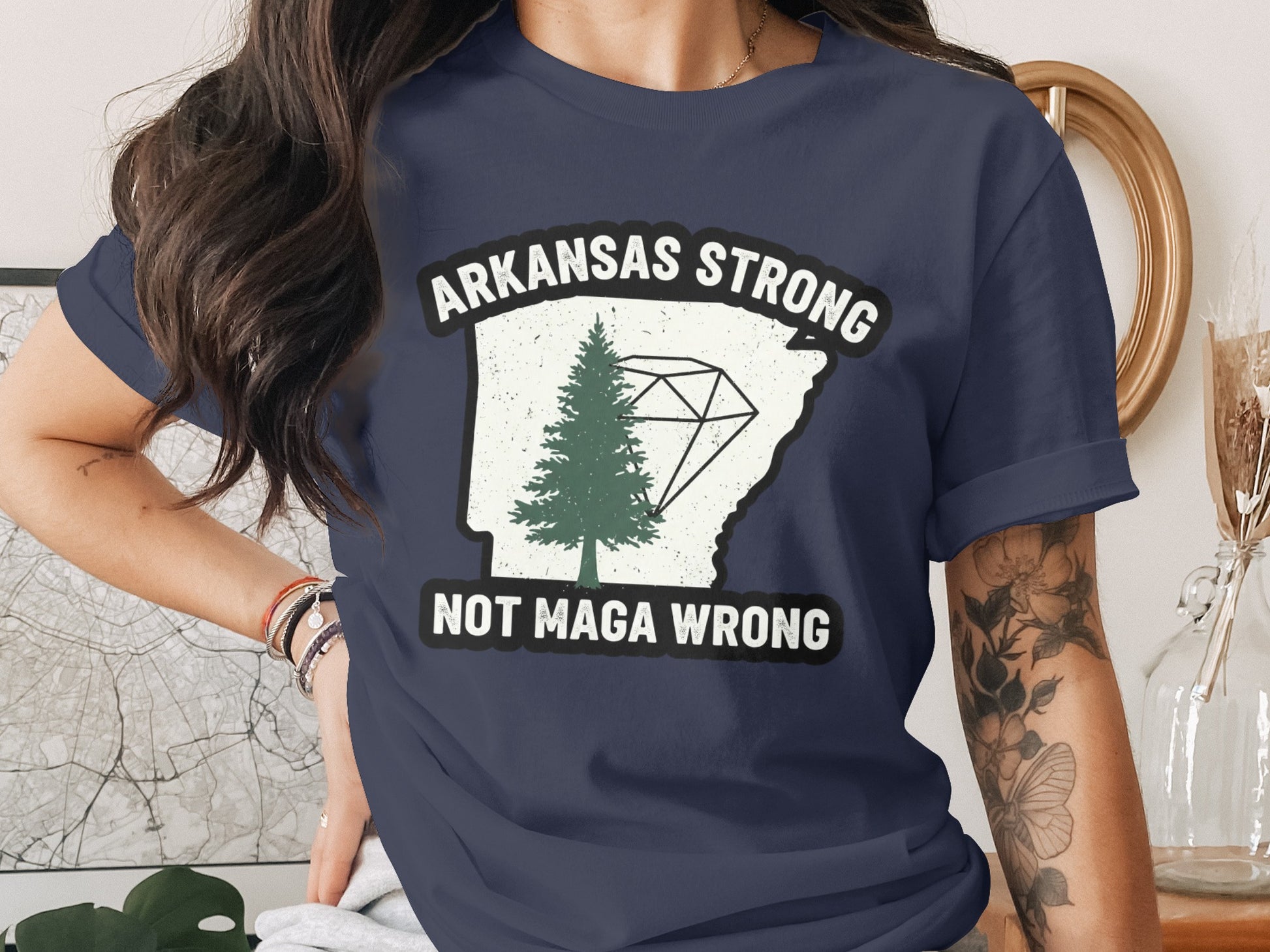 Arkansas Strong Not Maga Wrong Graphic Shirt product