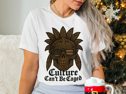 Culture Can't Be Caged Skull Graphic T-shirt