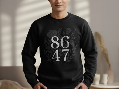 Cozy Black Floral 8647 Design Sweatshirt product