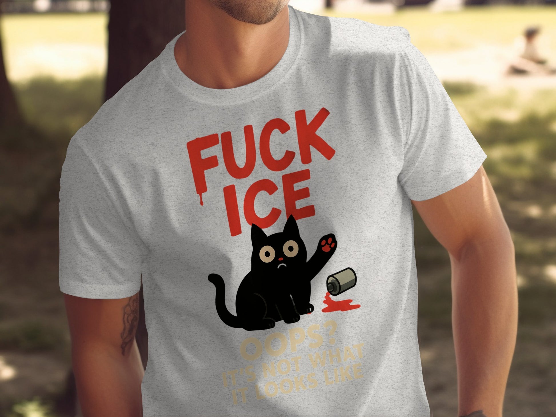 Graphic Tee with Funny Black Cat Design product type