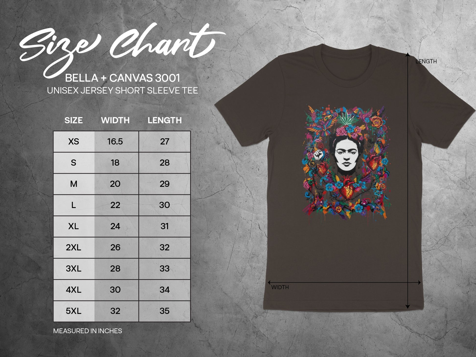 Bella Canvas 3001 Colorful Floral Birds Hearts Tee product type