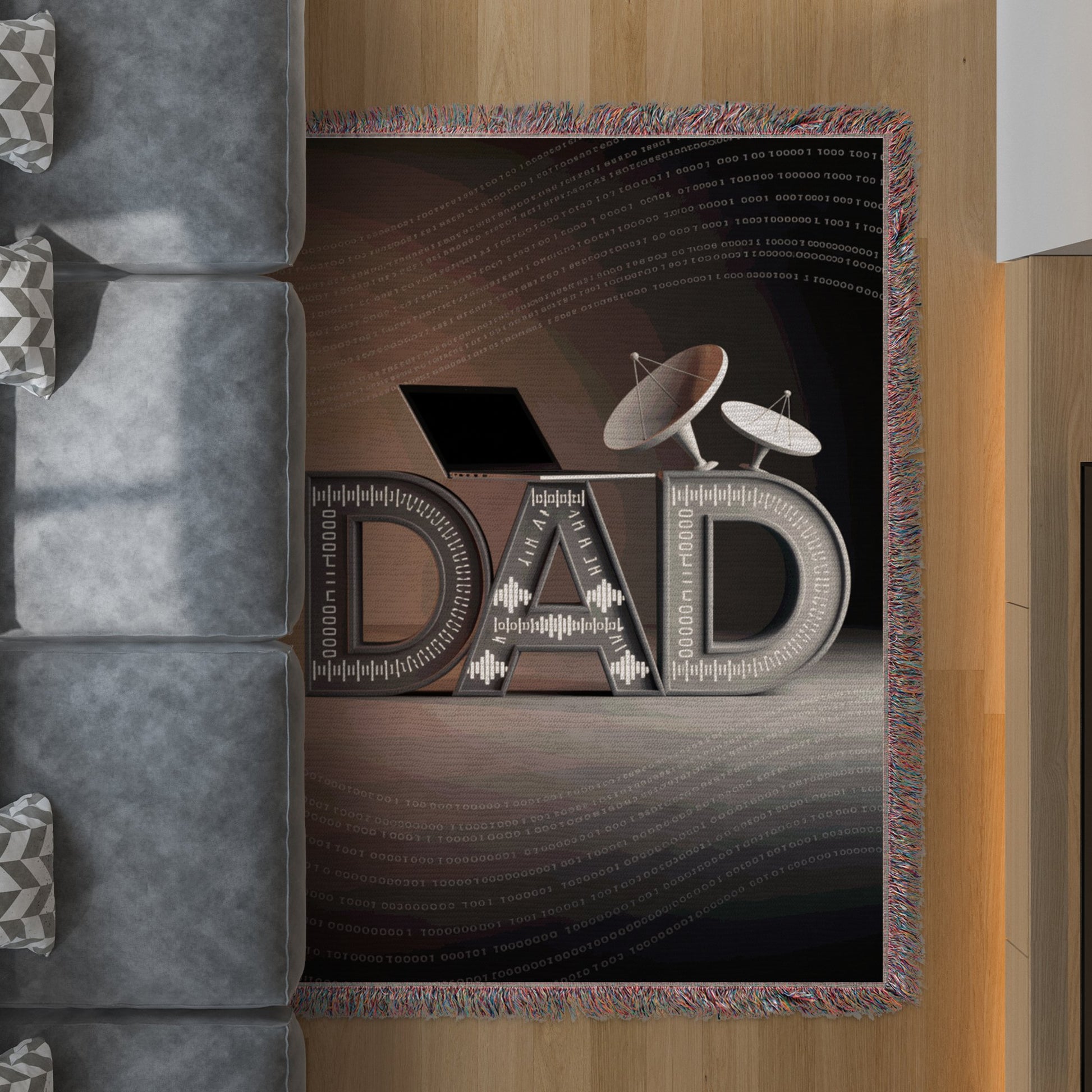 Futuristic DAD Text with Digital Satellite Product