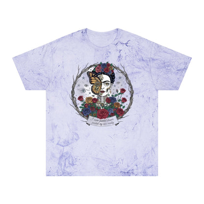 Artistic Face with Butterfly Floral Wreath T-shirt