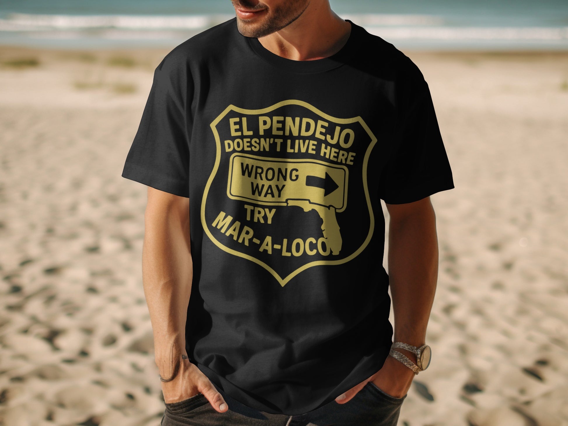 El Pendejo Parody Shield Design Graphic Tee product