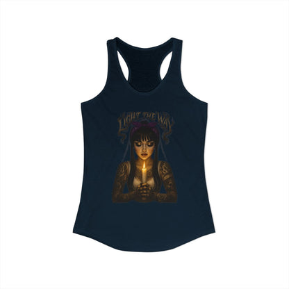 Light The Way Gothic Design Dark Racerback Tank
