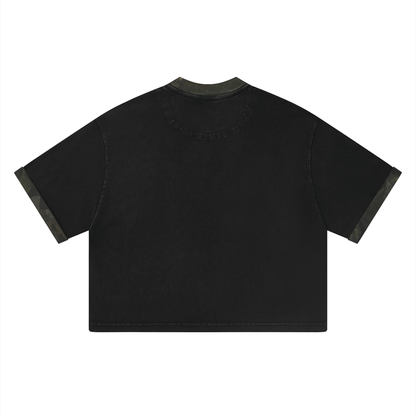 Unisex Mineral Washed Boxy Panel T-Shirt