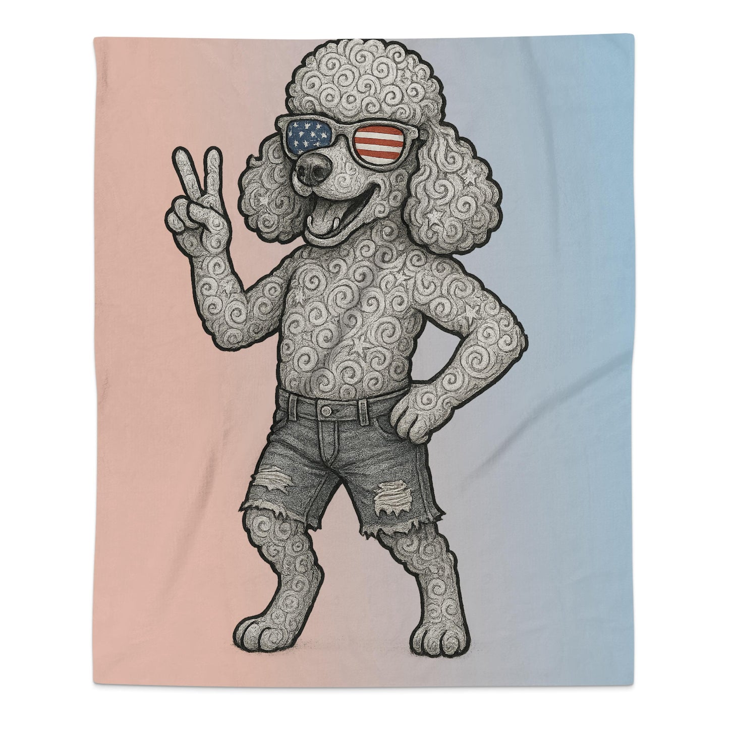 Stylish Poodle Design Summer Beach Towel product type