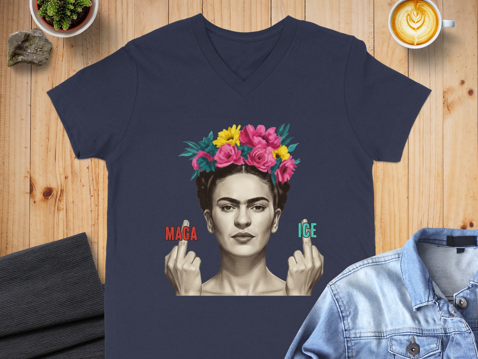 Bold Artistic Expression V-neck Shirt