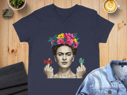Bold Artistic Expression V-neck Shirt