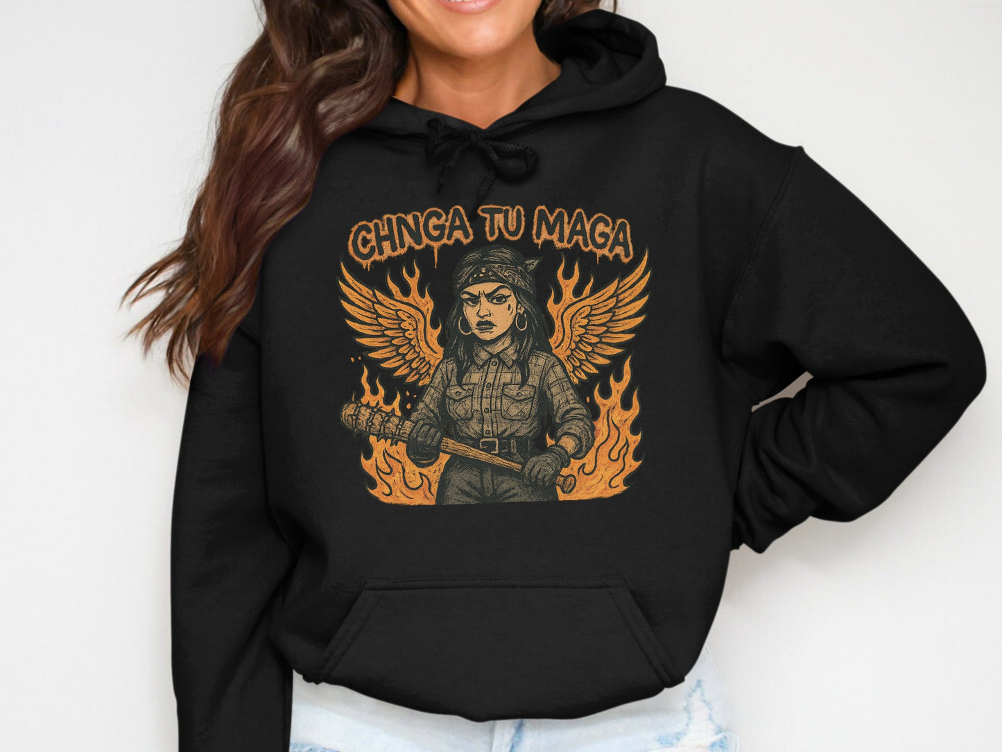 Chinga Tu Maga Angel Graphic Hoodie Sweatshirt product