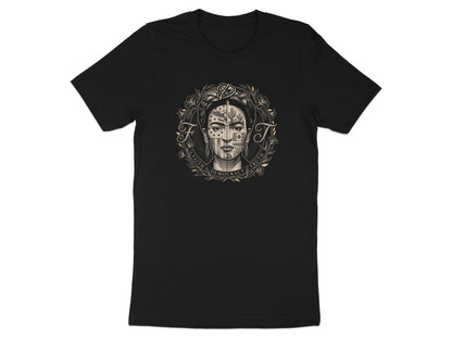Black t-shirt featuring a portrait of a woman framed by a laurel wreath with "FAITH DEMOCRACY TRUTH".