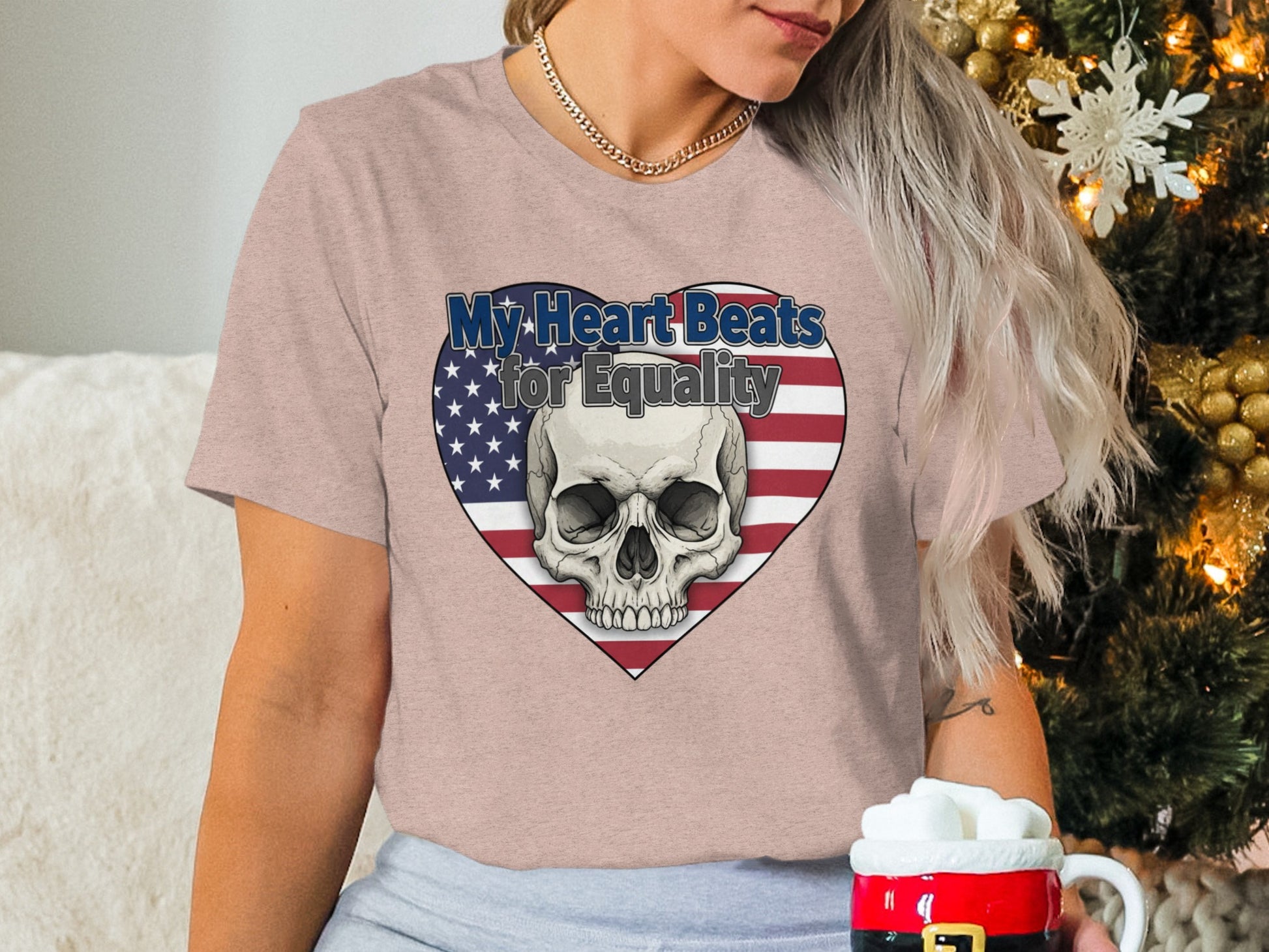 My Heart Beats for Equality Skull T-Shirt Product