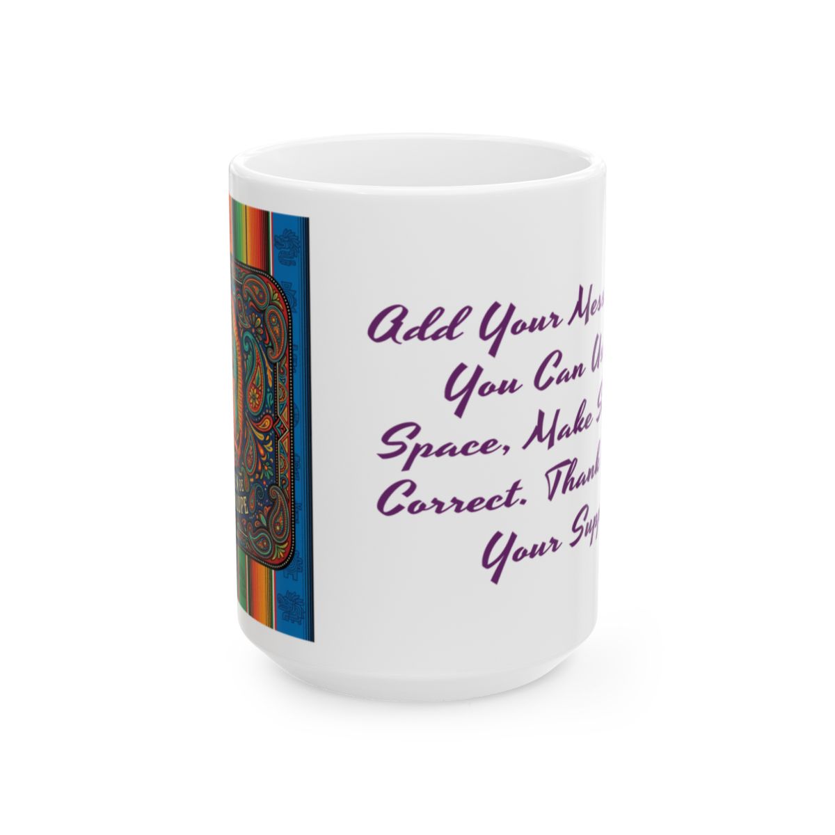 Colorful Virgen de Guadalupe Mug, Vibrant Printed Coffee Cup, Personalized Ceramic Gift, Religious Art, BPA-Free, Ideal Christmas Present