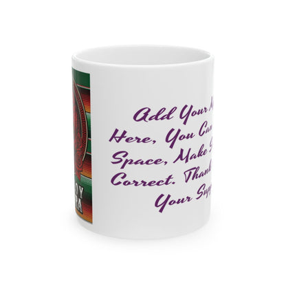 Mexican Skull Mug, Orgullo y Cultura Coffee Cup, Ceramic Tea Mug, Mexican Fiesta Gift, Dia de los Muertos Present, Sugar Skull Design, C-Handle